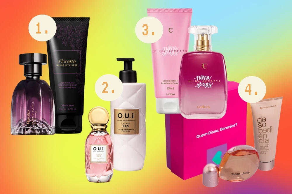 Kits de hidratante corporal e perfume