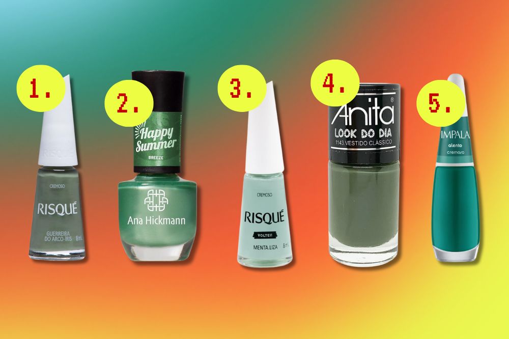 esmaltes-verdes 5 opções de esmaltes para a 'teoria da unha verde'