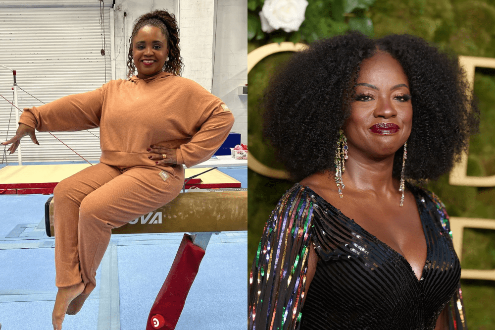 Em montagem, do lado direito: A ginasta Daiane do Santos; Lado esquerdo: a atriz Viola Davis
