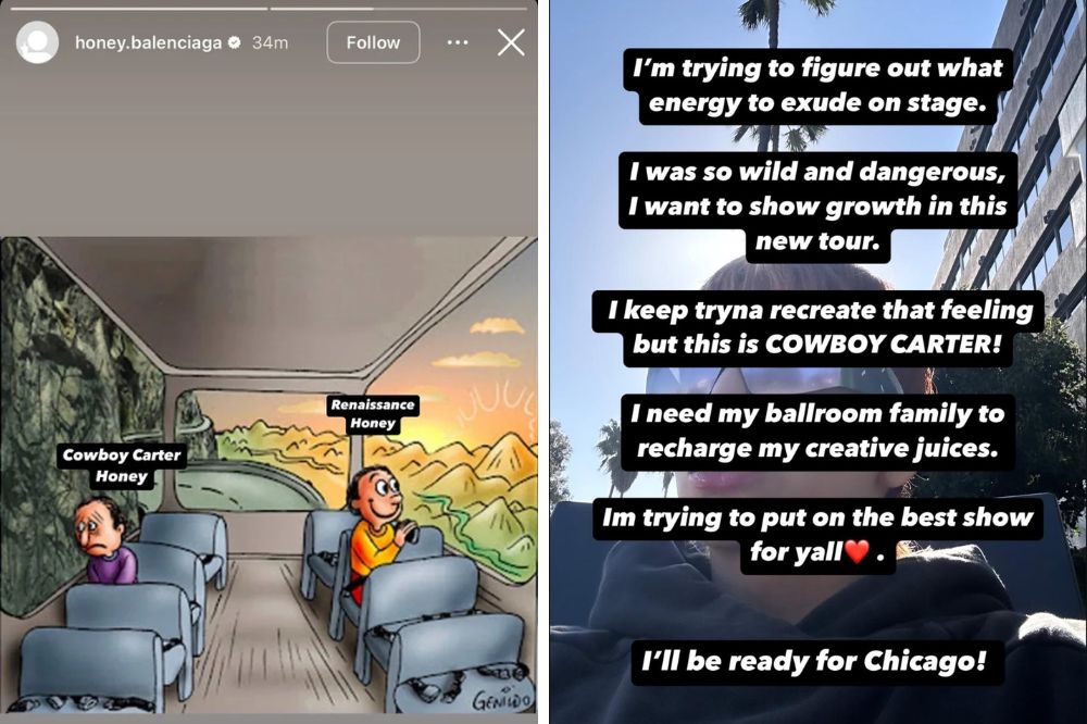 Print do story de Honey Balenciaga sobre a Cowboy Carter. Print do story de Honey Balenciaga sobre a Cowboy Carter.