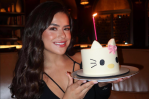 Maísa usa vestido com recortes e bota em jantar de aniversário de 23 anos