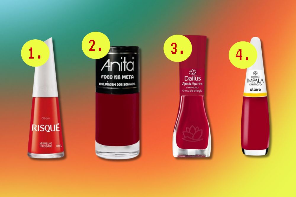 esmaltes-vermelhos Opções de esmaltes vermelhos