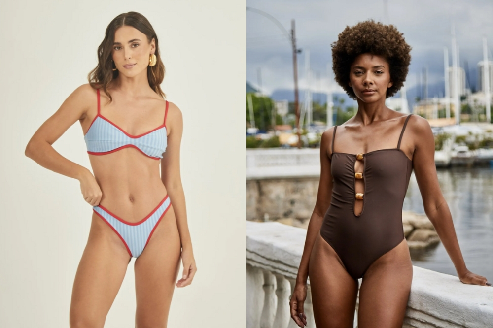 maisa-silva-biquini-maiô-aura-swim Biquíni bicolor e maiô marrom da Aura Swim usados por Maisa Silva