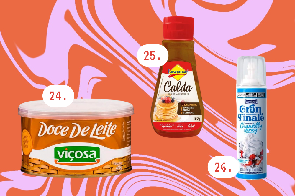O que você precisa para montar uma cafeteria em casa Imagem de um pote de doce de leite, de uma calda de caramelo e de um chantilly em spray.