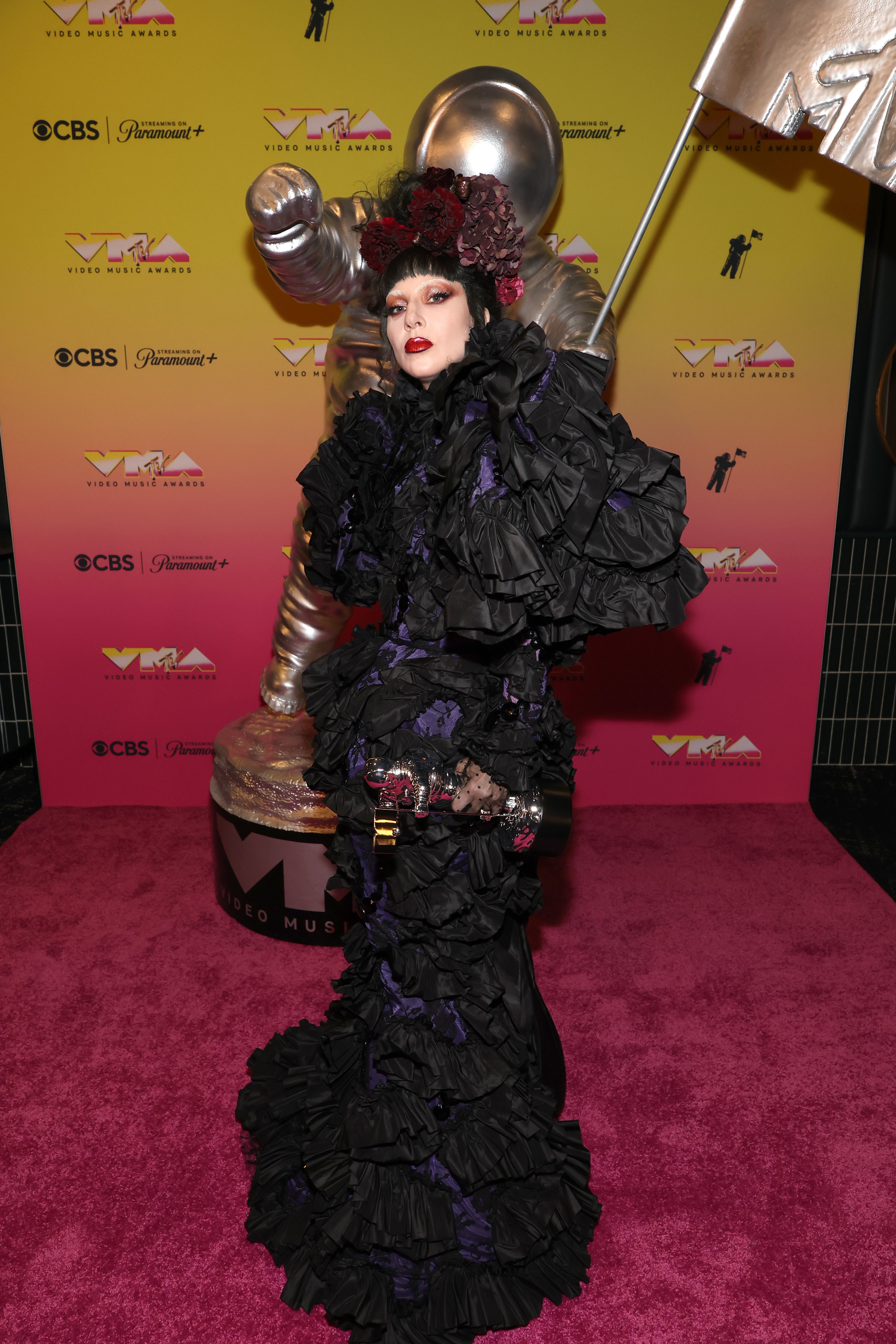Parrucca Nera Lady Gaga Anni '50 Per Costume Donna - Accessorio Festa