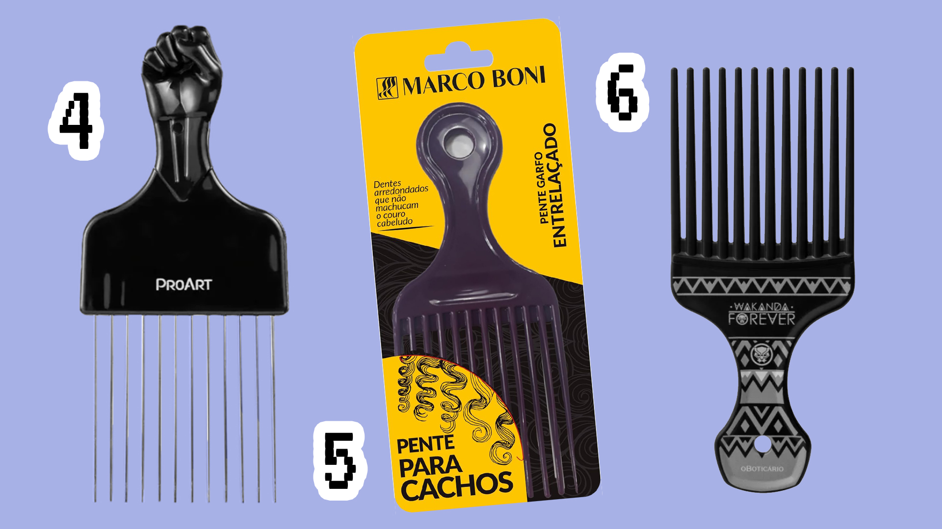 Pente-Garfo-Cabelo-Crespo2 Opções de pente garfo para dar volume ao cabelo crespo