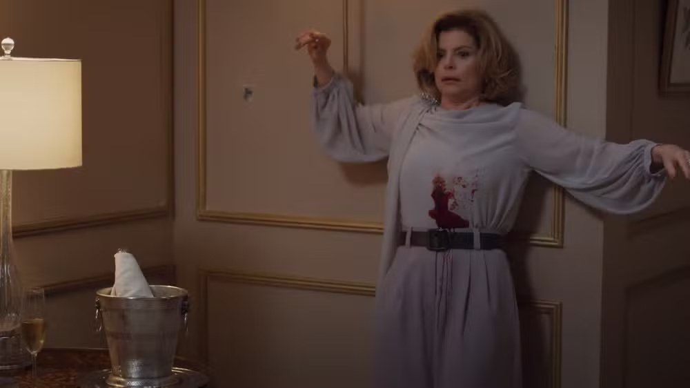 Debora Bloch em cena de 'Vale Tudo' em que Odete é morta.