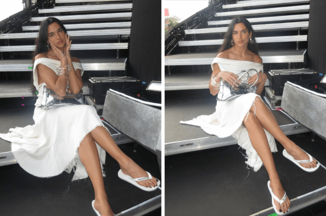 Dua Lipa usa chinelo de marca tradicional brasileira, que está listado como o mais "desejado' do momento em relatório internacional.