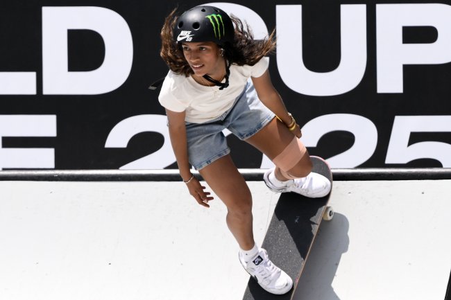 Rayssa Leal no Mundial de skate em Roma, na Itália, em junho de 2025