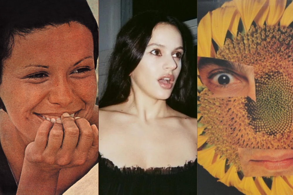 Rosalía e capas dos discos ‘…Em Pleno Verão’ de Elis Regina e ‘Circuladô’ de Caetano Veloso