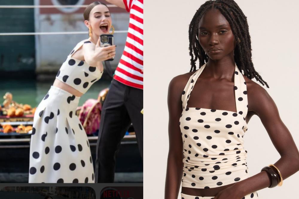 Conjunto poá inspirado em Emily em Paris