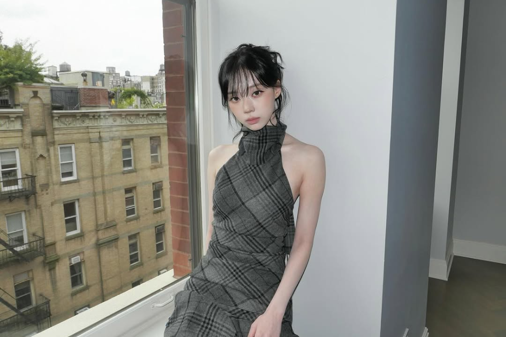 Winter veste vestido cinza e preto