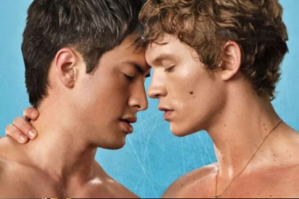 Shane Hollander (Hudson Williams) e Ilya Rozanov (Connor Storrie) em Heated Rivalry