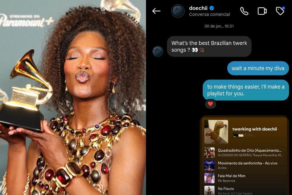 Fã-clube brasileiro troca mensagens com Doechii antes do Lollapalooza