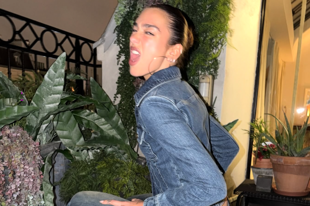 dua lipa jeans desbotado