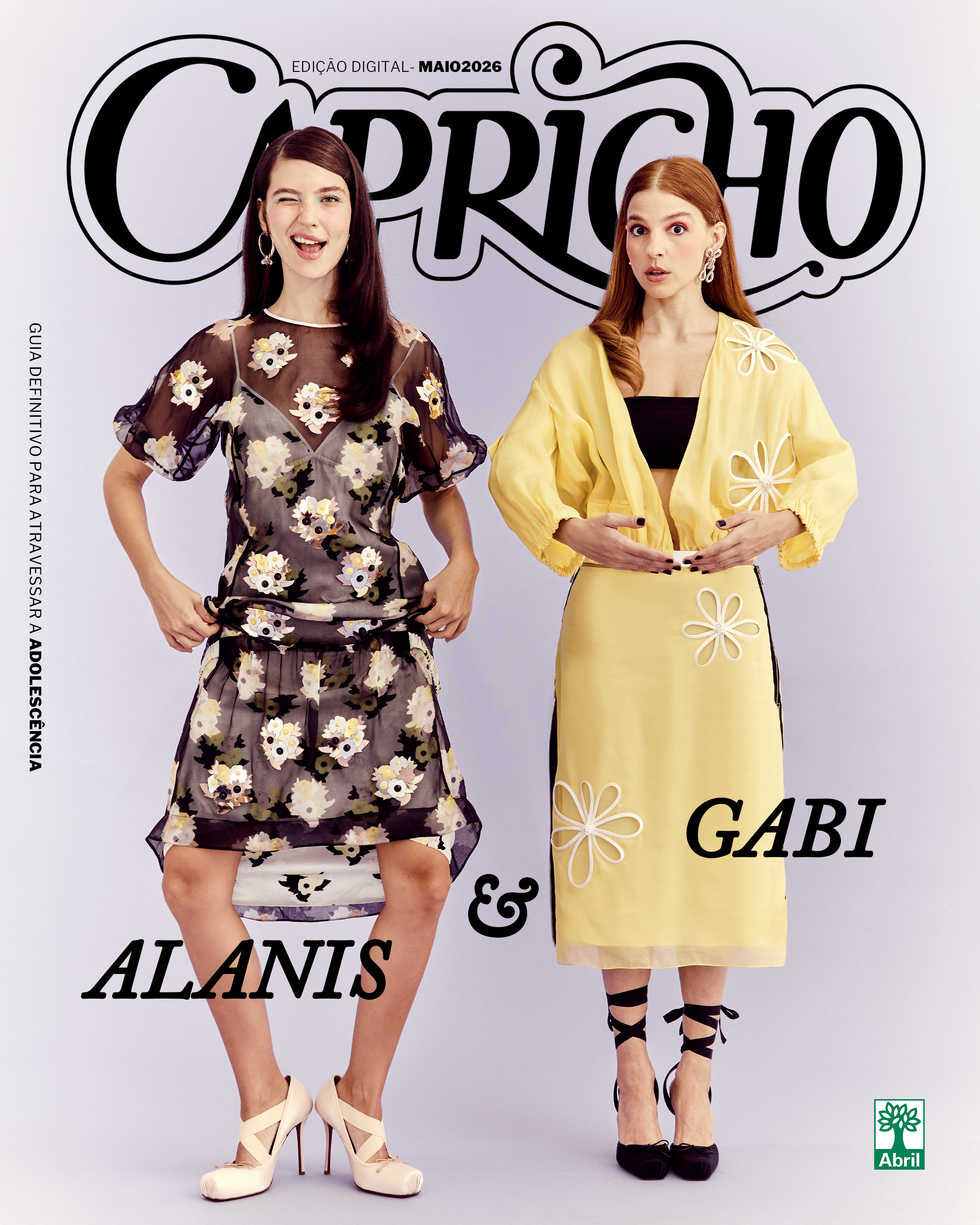 Alanis e Gabi na capa da edição digital da CAPRICHO de maio